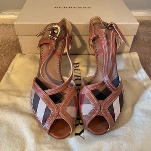 Vintage Burberry Peep Toe Shoes